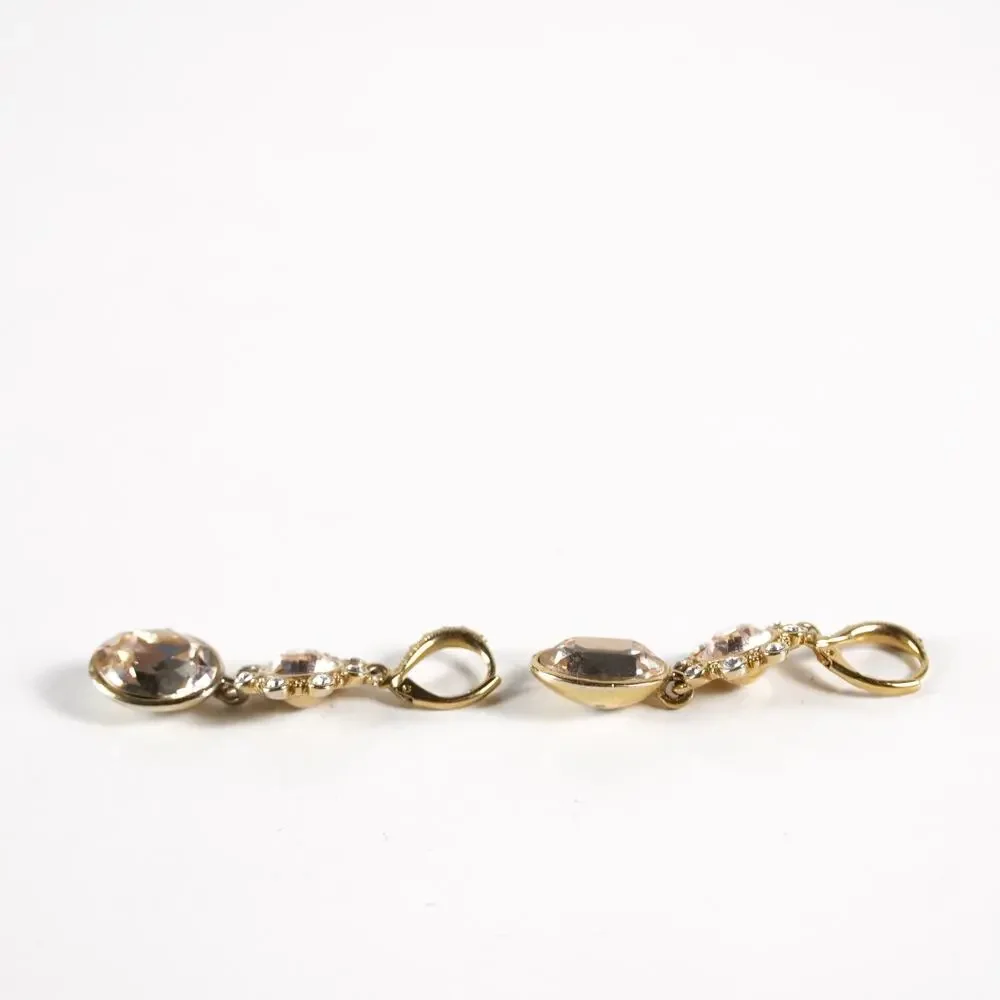 Givenchy Gold Tone Crystal Chandelier Leverback Drop Earrings Elegant Jewelry - Picture 4 of 8